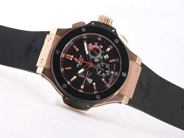 Hublot Big Bang 44mm 301.CM.131.RX.LUN06 Black Rubber Strap 44mm Black Dial Watch watches