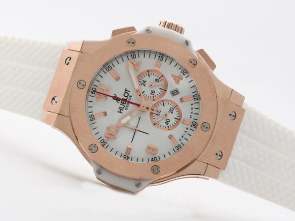 Hublot Big Bang 44mm 301.PX.130.RX White Dial Stainless Steel with Rose Gold Bezel Watch watches