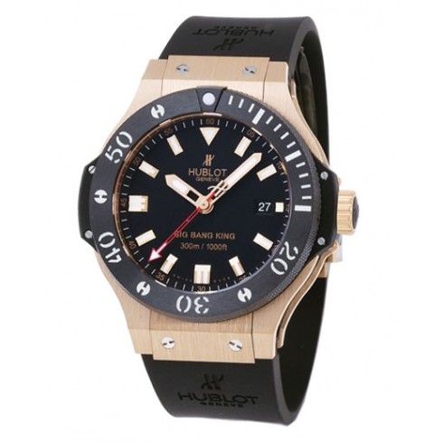Hublot Big Bang Black Dial 18kt Rose Gold Ceramic Case Rubber Men's Watch 312.PM.1128.RX watches