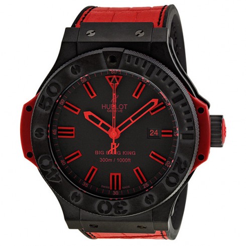 Hublot Big Bang Black Dial Red Leather Strap Men's Watch 322-CI-1130-GR-ABR-10 watches
