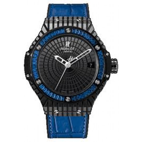 Hublot Big Bang Caviar Black Dial Blue Gummy Alligator Men's Watch 346CD1800LR1901 watches