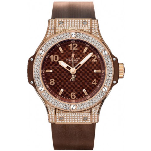 Hublot Big Bang Diamond Brown Carbon Fiber Dial 18k Rose Gold Ladies Watch 361.PC.3380.RC.1704 watches