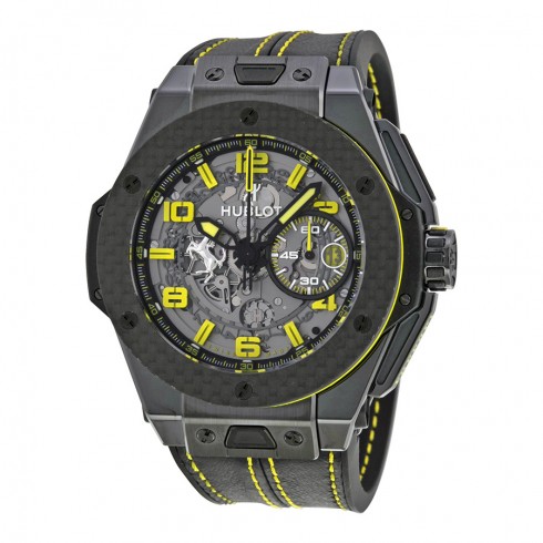 Hublot Big Bang Ferrari Chronograph Skeleton Dial Black Leather Men's Watch 401.CQ.0129.VR watches