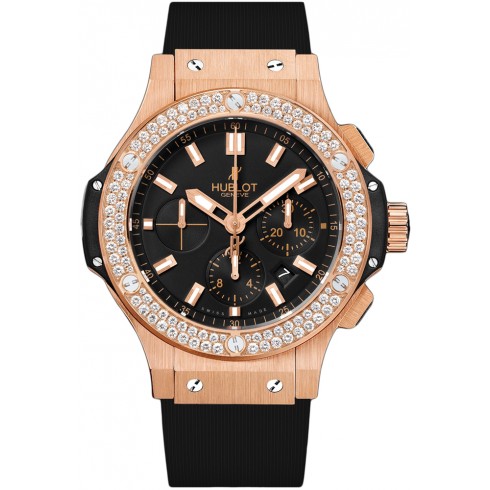 Hublot Big Bang Gold Black Dial Chronograph Diamond Men's Watch 301PX1180RX1104 watches