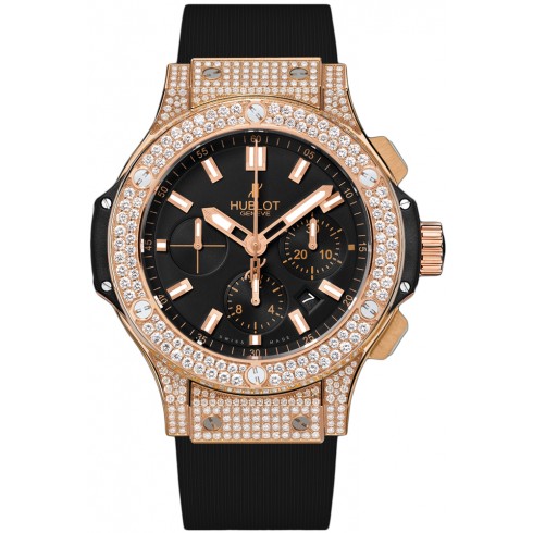 Hublot Big Bang Gold Dial Black White Diamonds Men's Luxury Watch 301.PX.1180.RX.1704 watches