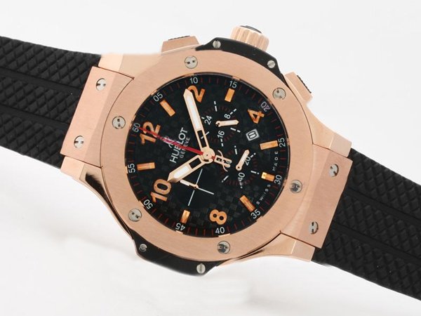 Hublot Big Bang Gold Mat 301.PL.500.RX Midsize Black Rubber Strap Watch watches