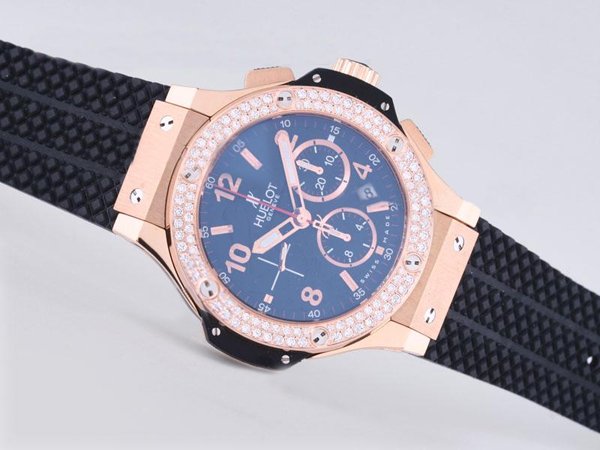 Hublot Big Bang Gold Mat Diamonds 301.PL.500.RX.114 Round Automatic Blue Dial Watch watches