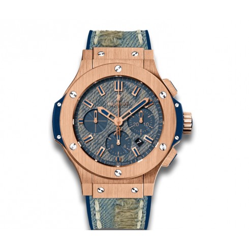 Hublot Big Bang Jeans Blue Dial 18k Gold Chronograph Limited Edition Men's Watch 301.PL.2780.NR.JEANS watches