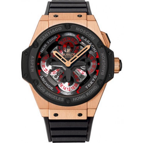 Hublot Big Bang King Power Unico GMT King Gold Black Rubber Men's Watch 771.OM.1170.RX watches