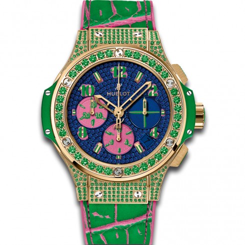 Hublot Big Bang Pop Art Anodized Blue Sapphire Set Dial 18k Yellow Gold Limited Edition Ladies Watch 341.VG.9089.LR.1622.POP15 watches