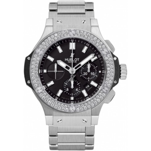 Hublot Big Bang Steel Black Dial Chronograph Diamond Bezel Men's Watch 301SX1170SX1104 watches