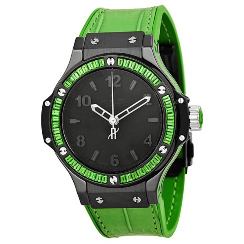 Hublot Big Bang Tutti Frutti Black Dial Green Strap Ladies Watch 361CG1110LR1922 watches
