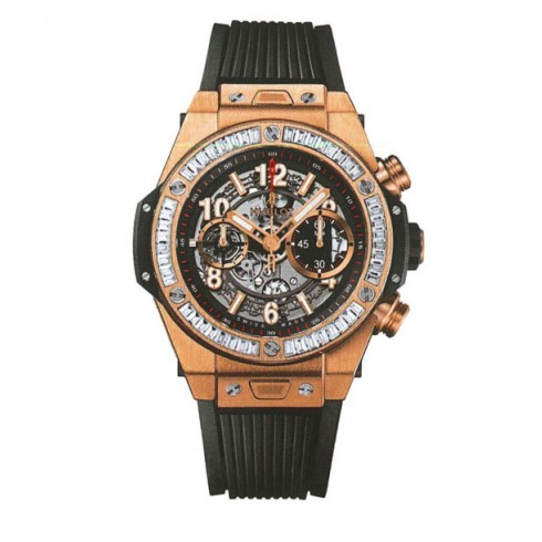 Hublot Big Bang Unico King Gold Baguette Black Dial Men's Watch 411.OX.1180.RX.1904 watches