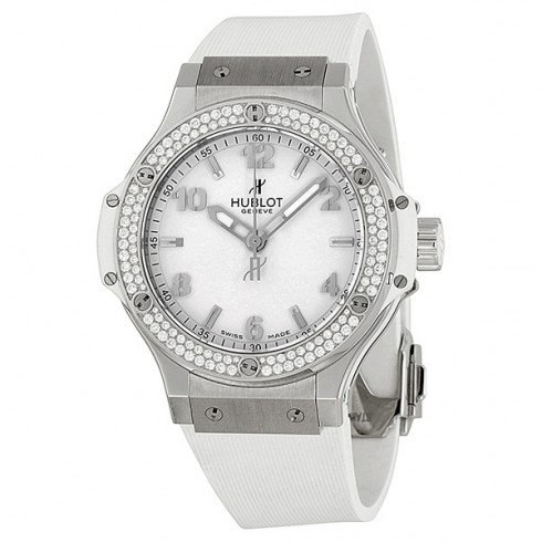 Hublot Big Bang White Dial Diamond Bezel White Rubber Unisex Watch 361.SE.2010.RW.1104 watches