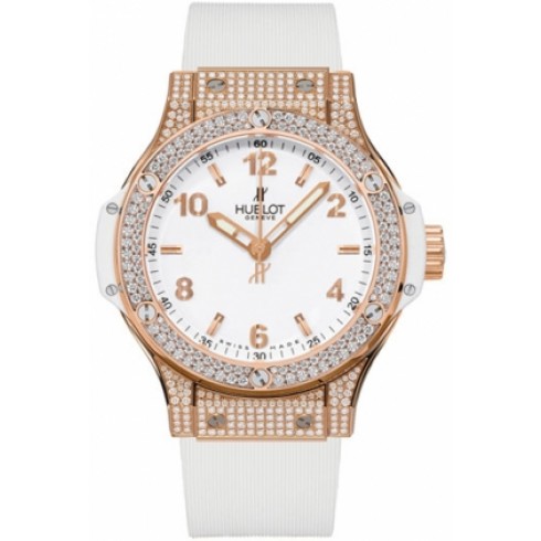 Hublot Big Bang White Dial Diamonds Rubber Unisex Watch 361.PE.2010.RW.1704 watches