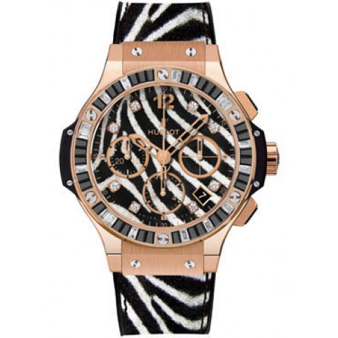 Hublot Big Bang Zebra Diamond Dial 18kt Rose Gold Chronograph Ladies Watch 341PX7518VR1975 watches