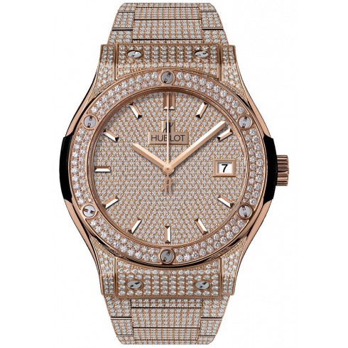 Hublot Classic Fusion 18K Rose Gold Diamond Pave utomatic Men's Watch 511.OX.9010.OX.3704 watches