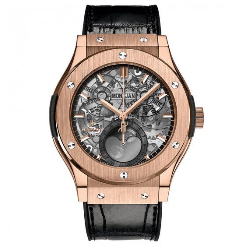 Hublot Classic Fusion Aerofusion Moonphase Sapphire Dial 18k King Gold Men's Watch 517.NX.0170.LR watches