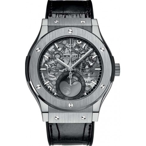 Hublot Classic Fusion Aerofusion Moonphase Sapphire Dial Titanium Men's Watch 517.NX.0170.LR watches