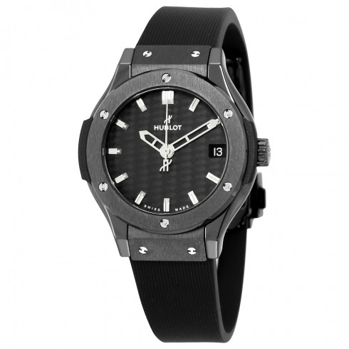 Hublot Classic Fusion Black Carbon Fiber Dial Ladies Watch 581.CM.1770.RX watches