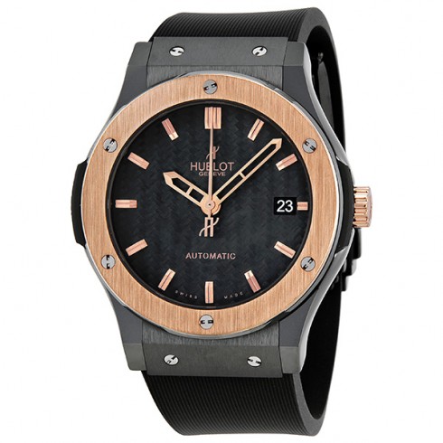 Hublot Classic Fusion Black Carbon Fiber Dial Black Rubber Men's Watch 511.CP.1780.RX watches