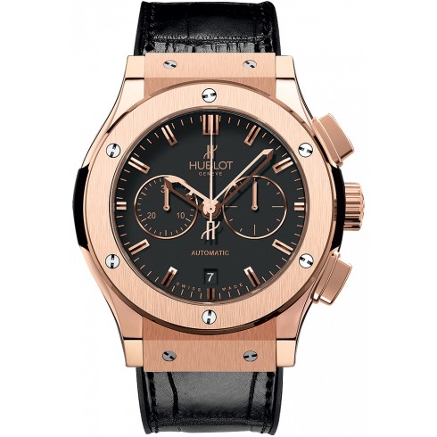 Hublot Classic Fusion Black Dial 18 Carat Rose Gold Case Black Leather Band Automatic Men's Watch 541.OX.1180.LR watches