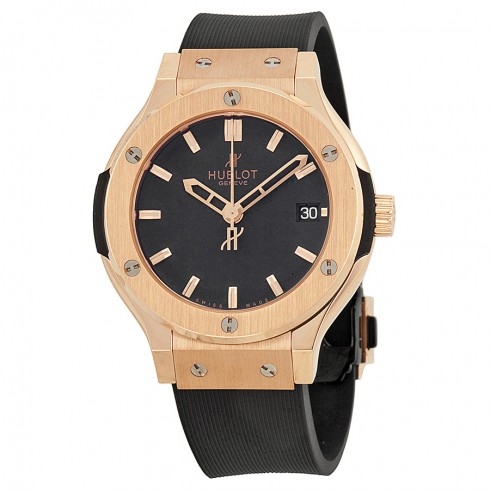Hublot Classic Fusion Black Dial 18k Rose Gold Black Rubber Strap Men's Watch 561.PX.1180.RX watches