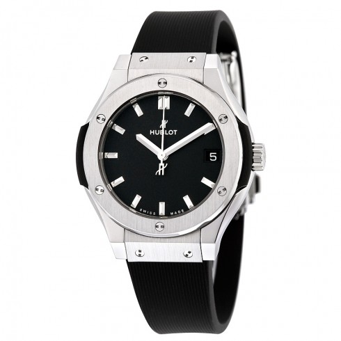 Hublot Classic Fusion Black Dial Black Rubber Ladies Watch 581NX1171RX watches