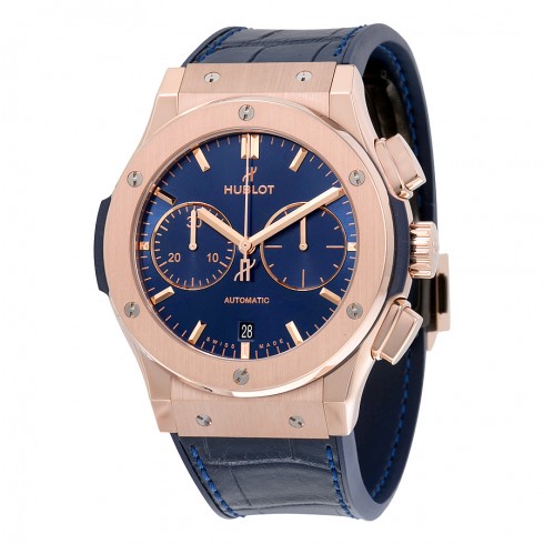 Hublot Classic Fusion Blue Sunray Dial 18K King Gold Automatic Men's Watch 521.OX.7180.LR watches