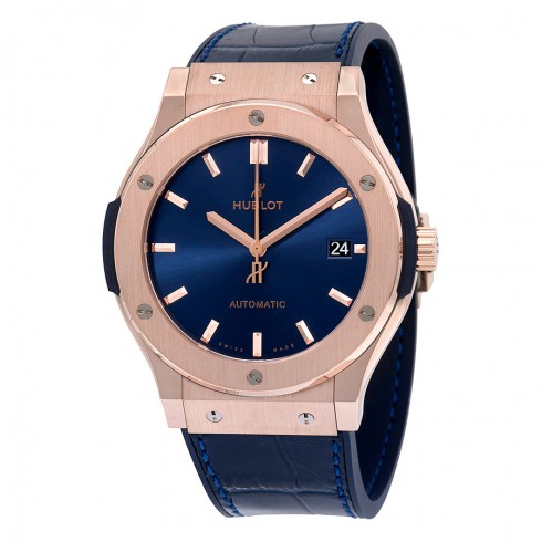 Hublot Classic Fusion Blue Sunray Dial 18K King Gold Automatic Men's Watch 511.OX.7180.LR watches