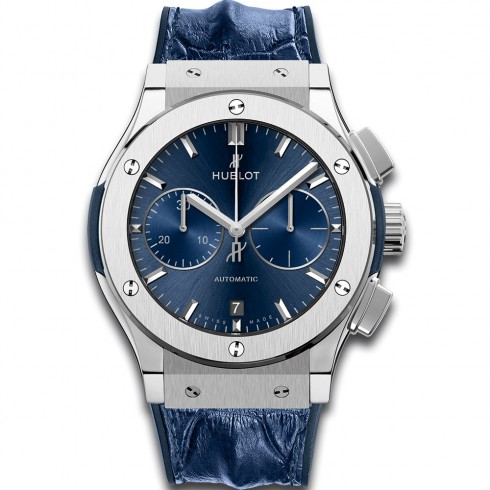 Hublot Classic Fusion Blue Sunray Dial Chronograph Titanium Men's Watch 521.NX.7170.HR watches