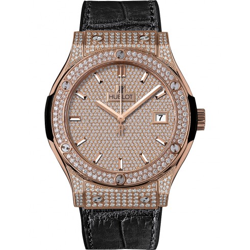 Hublot Classic Fusion Diamond Pave Dial 18K Rose Gold Automatic Men's Watch 511.OX.9010.LR.1704 watches