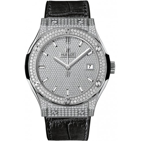 Hublot Classic Fusion Diamond Pave Dial Titanium Men's Watch 521.NX.9010.LR.1704 watches