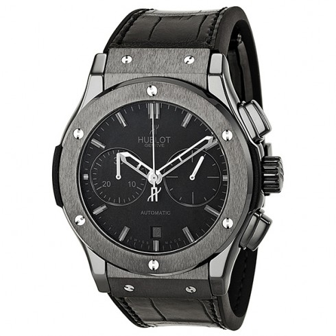 Hublot Classic Fusion Matte Black Automatic Chronograph Black Alligator Men's Watch 521.CM.1110.LR watches