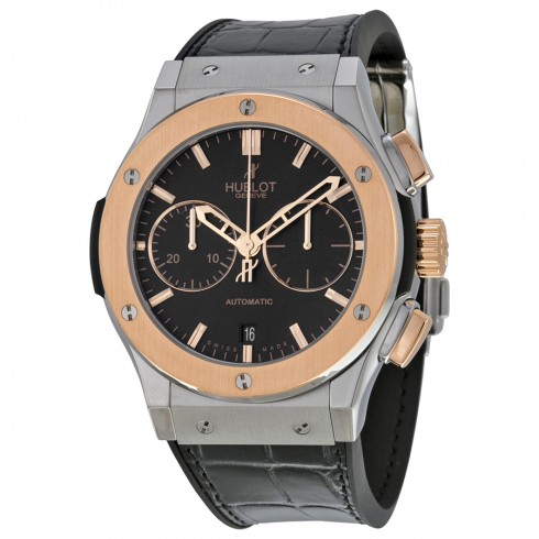 Hublot Classic Fusion Matte Black Automatic Chronograph Alligator Rubber Men's Watch 521.NO.1180.LR watches