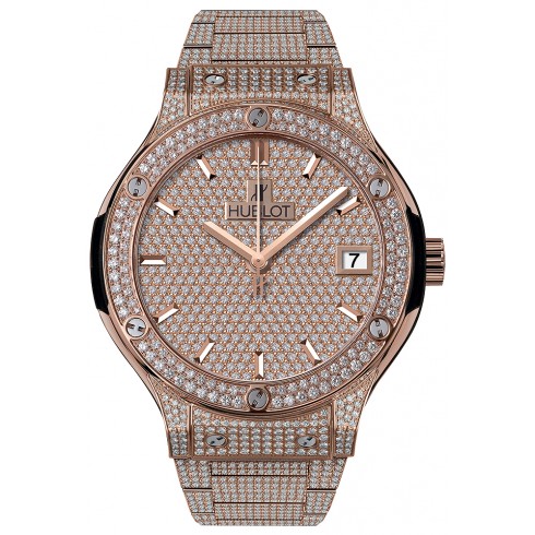 Hublot Classic Fusion Rose Gold Diamond Pave Dial Men's Watch 565.OX.9010.OX.3704 watches