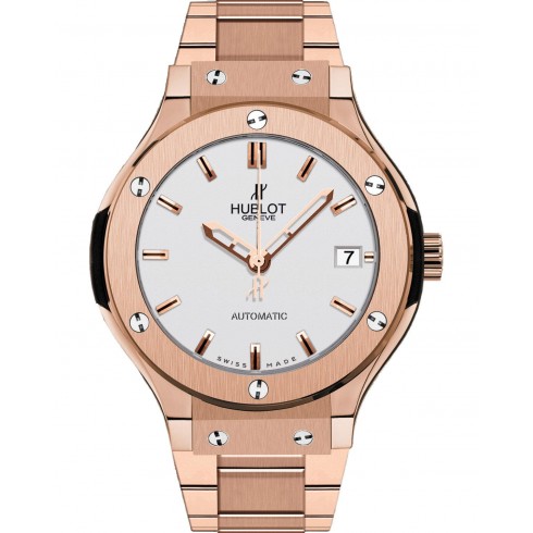 Hublot Classic Fusion Silver Dial 18 Carat Rose Gold Band and Case Automatic Men's Watch 565.OX.2610.OX watches