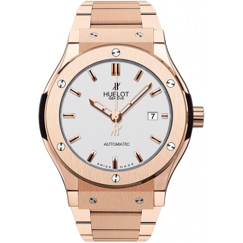 Hublot Classic Fusion Silver Dial Rose Gold Plated Band and Case Automatic Men's Watch 542.OX.2610.OX watches