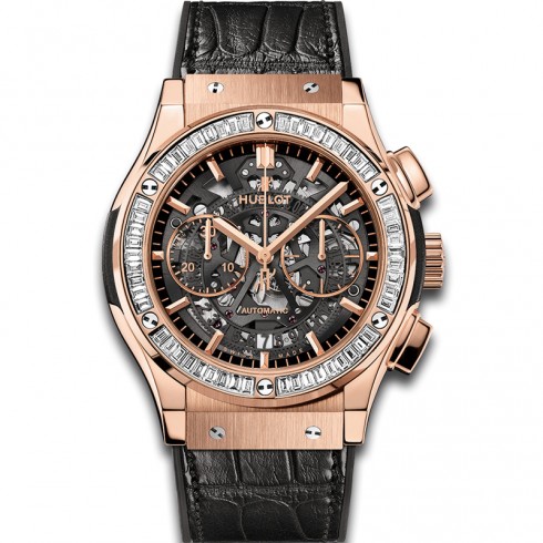 Hublot Classic Fusion Skeleton Dial 18k King Gold Diamond Set Automatic Men's Watch 525.OX.0180.LR.1904 watches