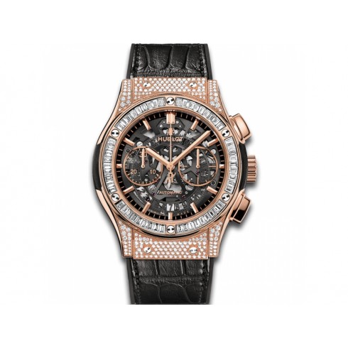 Hublot Classic Fusion Skeleton Dial 18k Rose Gold Diamond Set Chronograph Men's Watch 525.OX.0180.LR.0904 watches