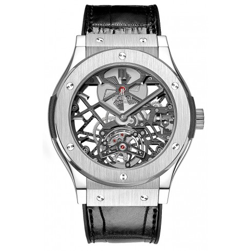 Hublot Classic Fusion Skeleton Tourbillon Titanium Dial Skeleton Automatic Men's Watch 505.NX.0170.LR watches