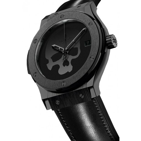 Hublot Classic Fusion Skull Bang Dial Black Ceramic Leather Men's Watch 511CM1110VRPIC12 watches