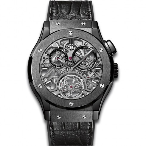 Hublot Classic Fusion Tourbillion All Black Skeleton Dial Ceramic Men's Watch 506.CM.0140.LR watches