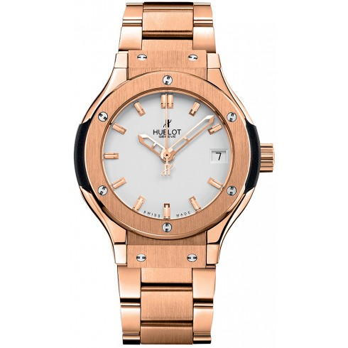 Hublot Classic Fusion White Dial 18 Carat Rose Gold Band and Case Ladies Quartz Watch 581.OX.2610.OX watches