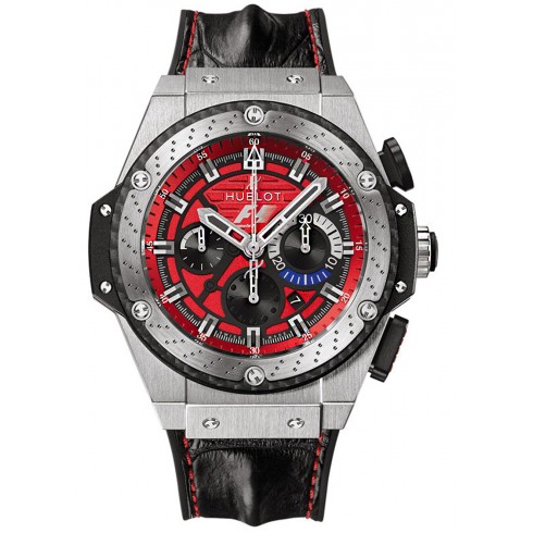 Hublot F1 Austin Red Dial Chronograph Black Leather Men's Watch 703.NQ.8512.HR.FTX12 watches