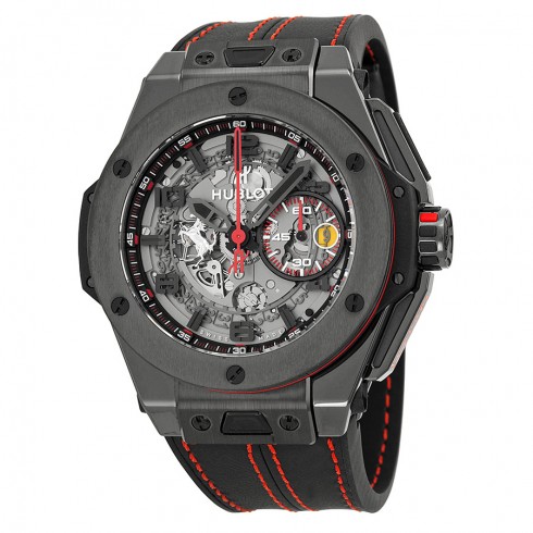 Hublot Ferrari All Black LIMITED Automatic Openwork Dial Black Ceramic Men's Watch watches