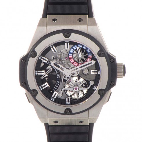 Hublot King Power Tourbillon Silver Dial Zirconium Rubber Strap Men's Watch 706.ZX.1170.RX watches