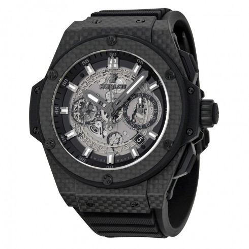 Hublot King Power Unico Skeleton Dial Automatic Carbon Fiber Rubber Men's Watch 701QX0140RX watches