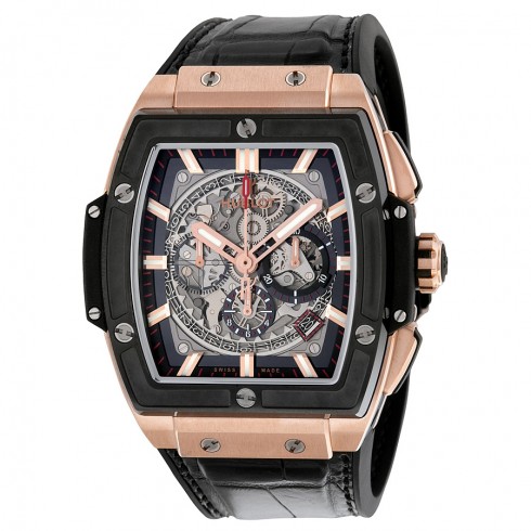 Hublot Spirit Of Big Bang Square Skeleton Dial Black Rubber Band Automatic Men's Watch 601.OM.0183.LR watches