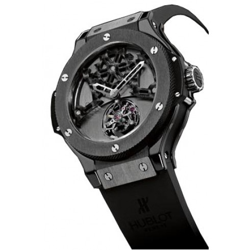 Hublot Tourbillion Solo Bang Skeletonized Black Carbon Men's Watch 305.CM.002.RX watches